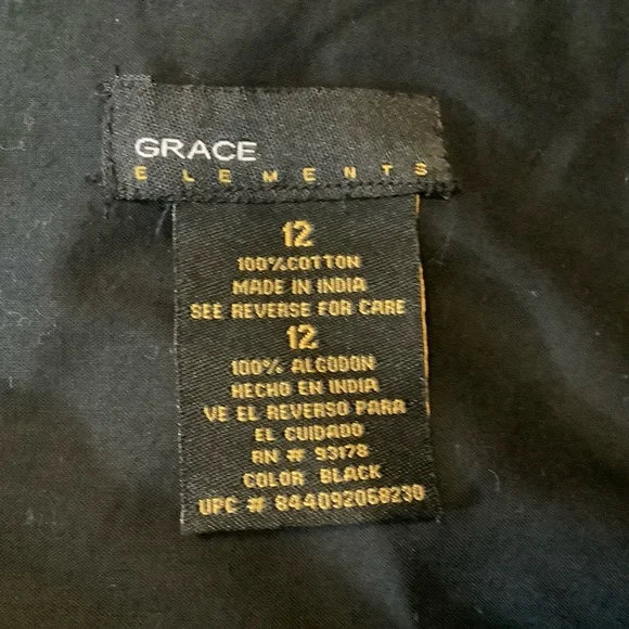 Grace Elements black skirt size 12 - Picture 7 of 9
